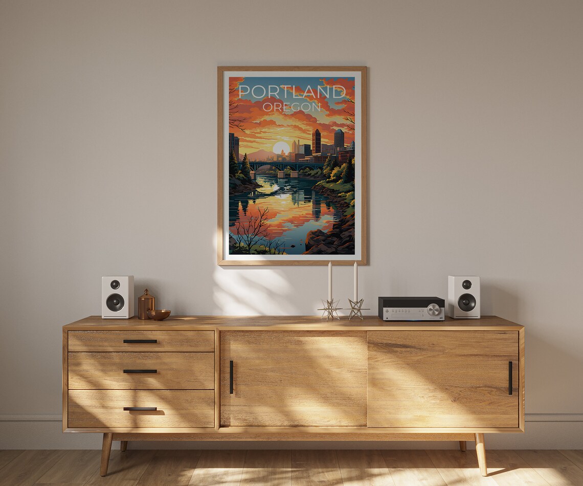 Portland Travel Poster, Oregon City Wall Art Print - Image 2
