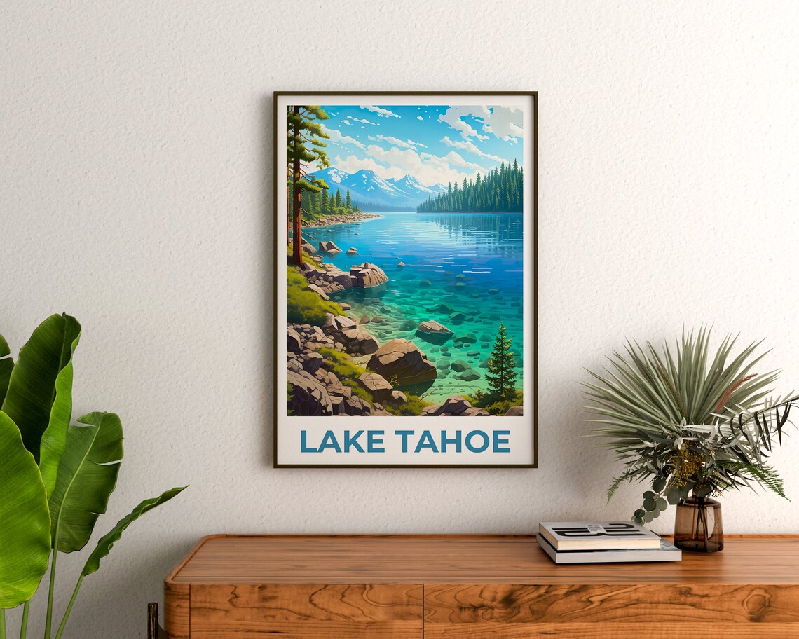 Lake Tahoe Travel Poster, California and Nevada - Image 3