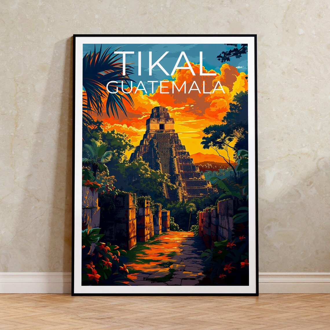 Tikal Travel Poster, Guatemala Art Print