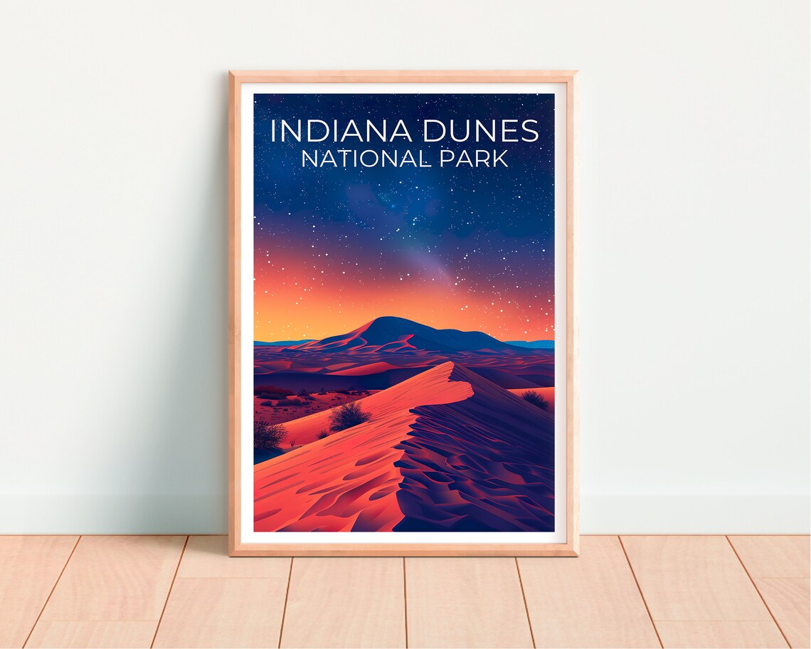 Indiana Dunes National Park Night Milky Way Dune Ridge Desert Poster - Image 4