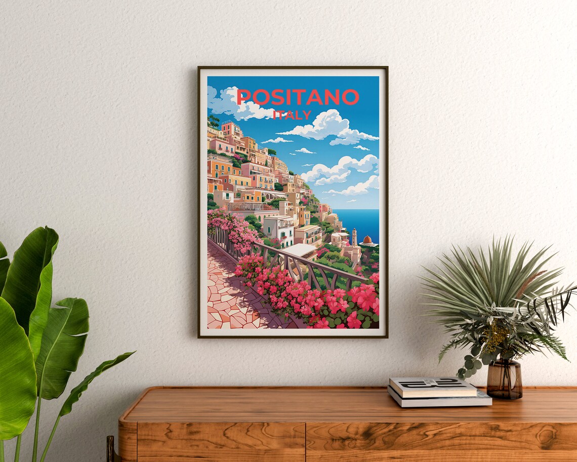 Portofino Italy Colorful Cliffside Village Flowers Travel Poster - Image 3