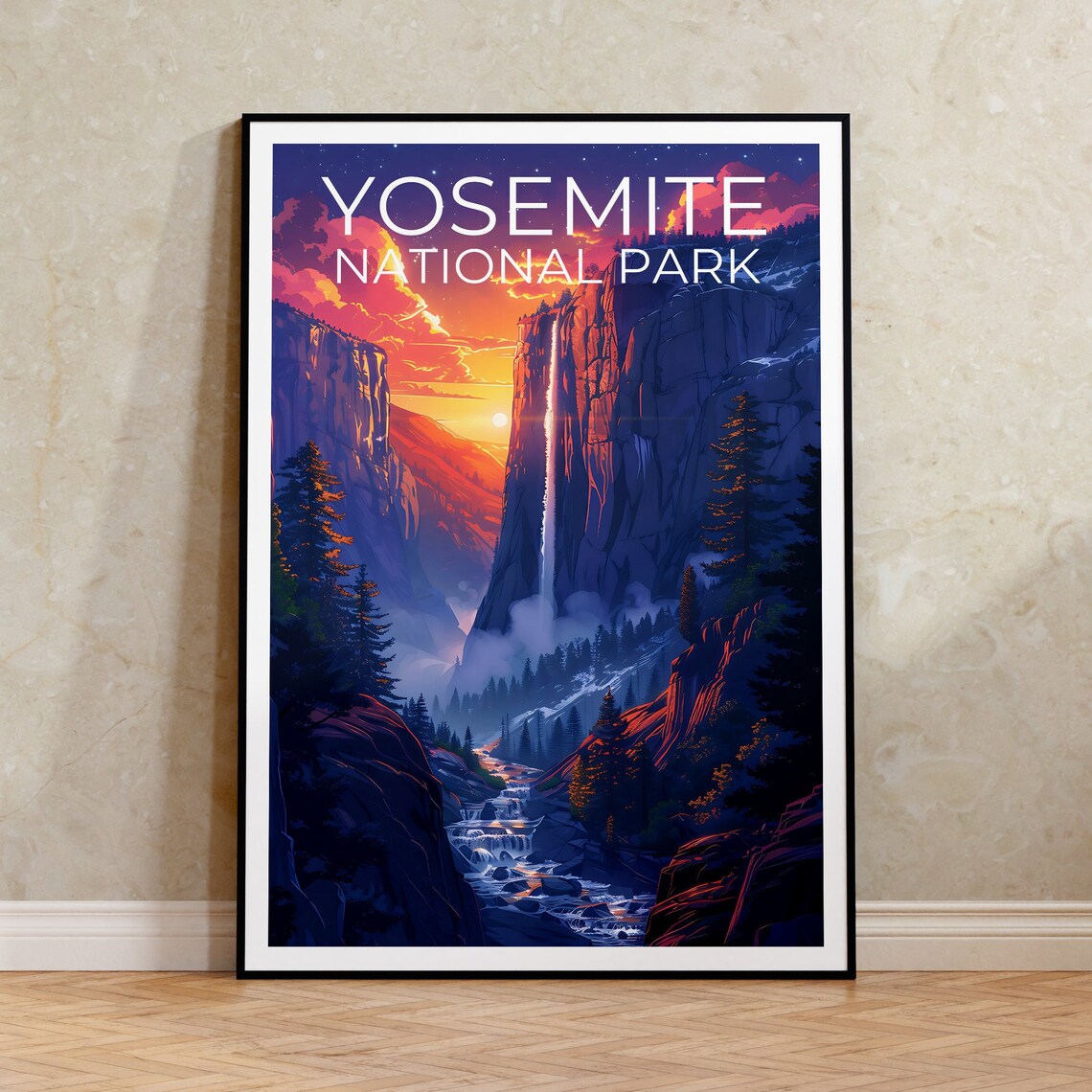 Yosemite National Park Travel Poster, California