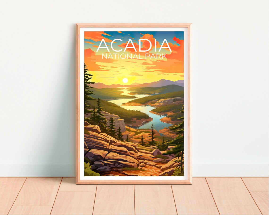 Acadia Park Travel Poster, Maine Nature Print - Image 4