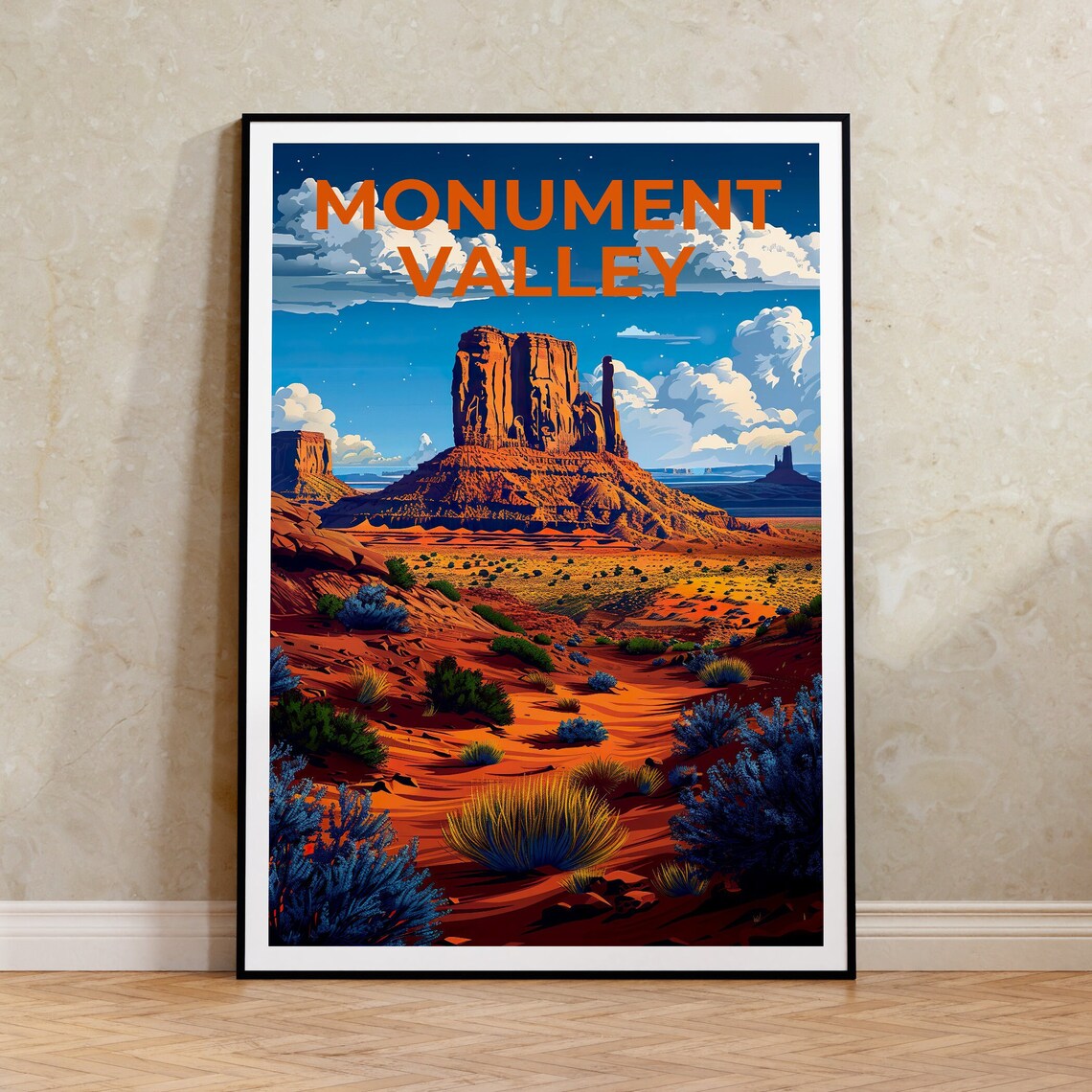 Monument Valley Arizona Red Rock Desert Buttes Dusk Travel Poster
