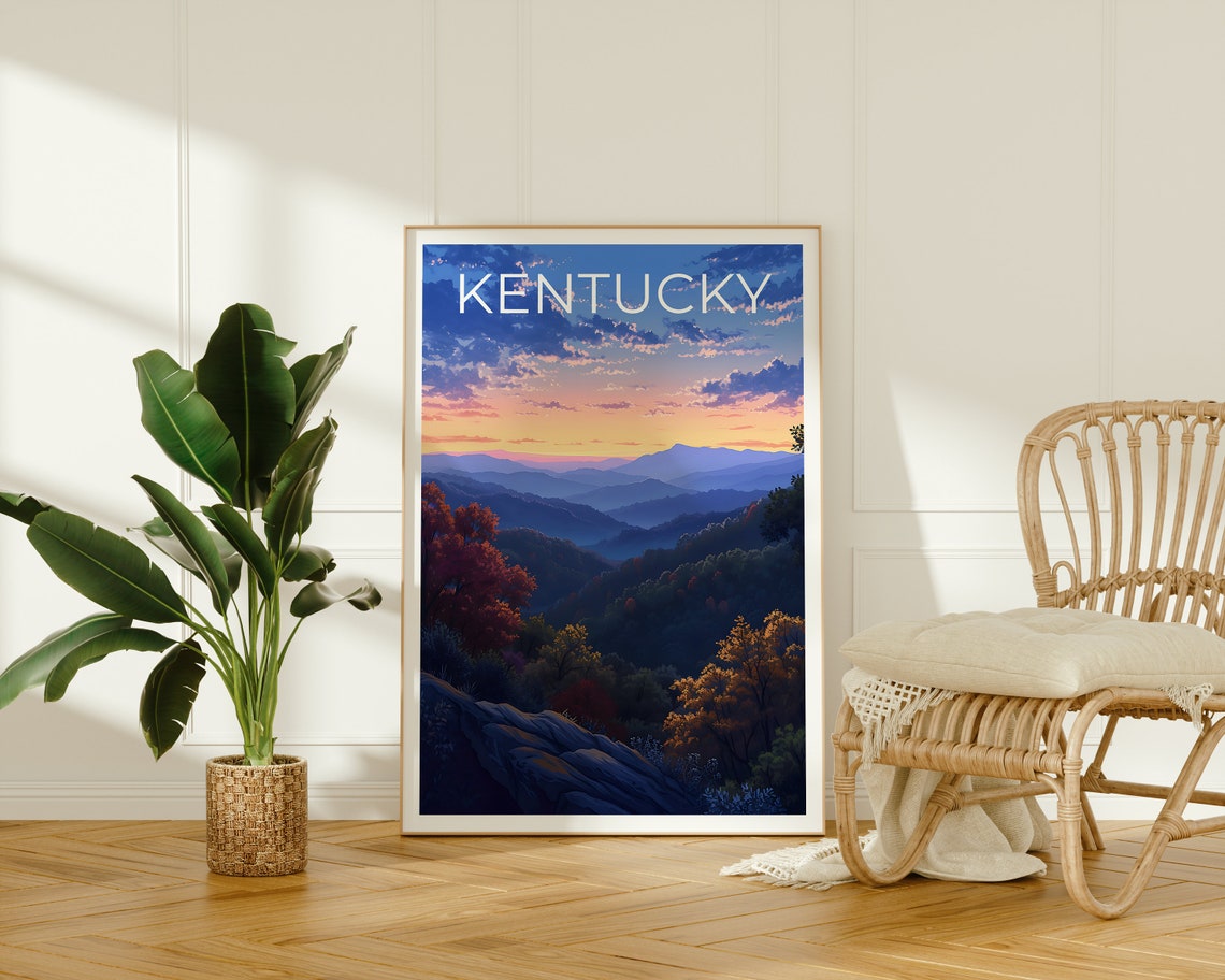 Kentucky Appalachian Sunset Layered Mountain Ridges Autumn View Poster - Image 2