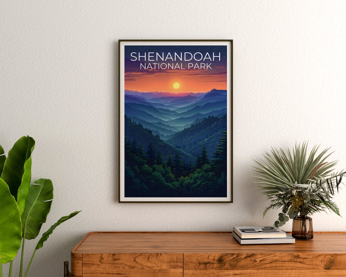 Shenandoah National Park Blue Ridge Sunset Layers Starry Sky Poster - Image 3