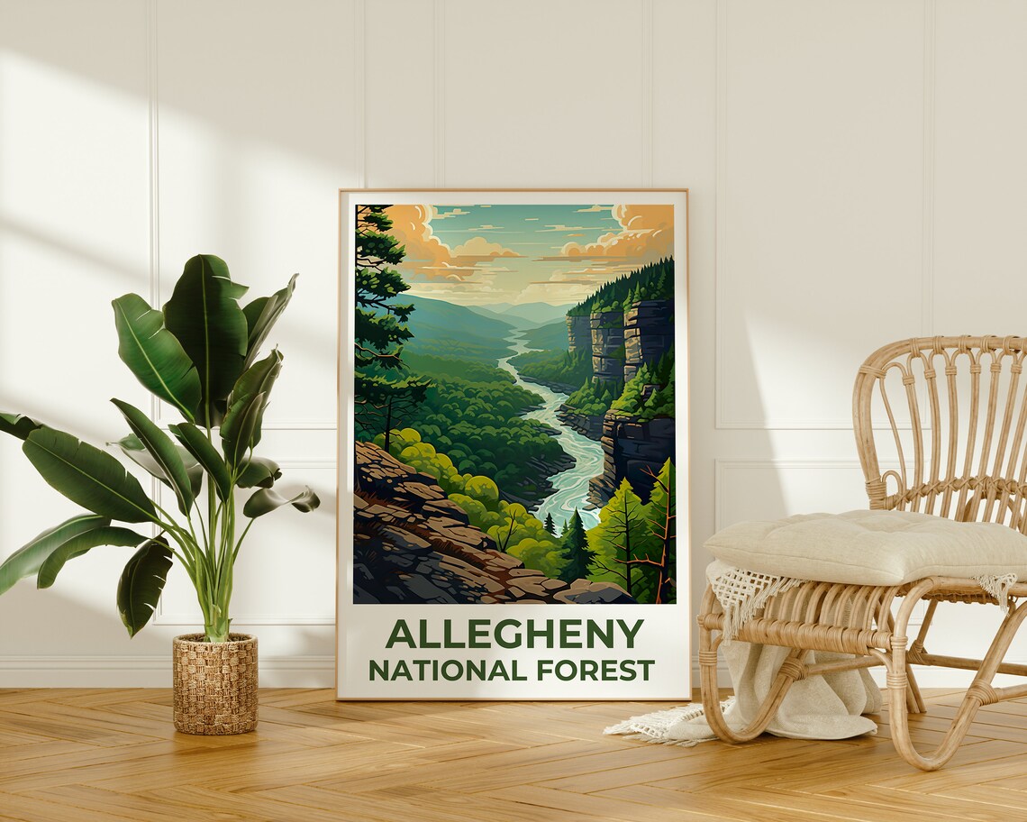 Allegheny Forest Travel Poster, Pennsylvania Art Print - Image 2