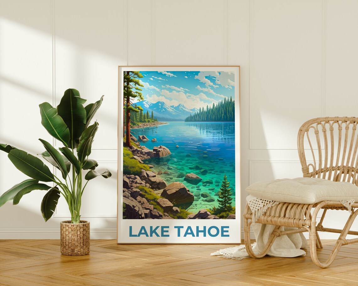 Lake Tahoe Travel Poster, California and Nevada - Image 2