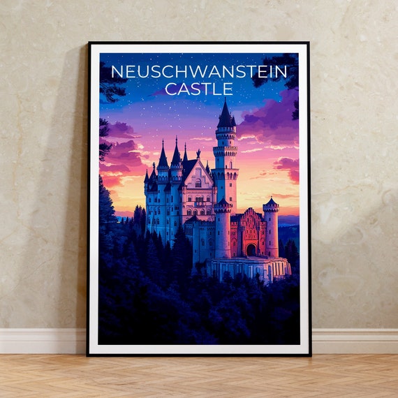 Neuschwanstein Castle Poster Neuschwanstein Castle Print Germany Poster Germany Print Germany Travel Poster Neuschwanstein Castle Art