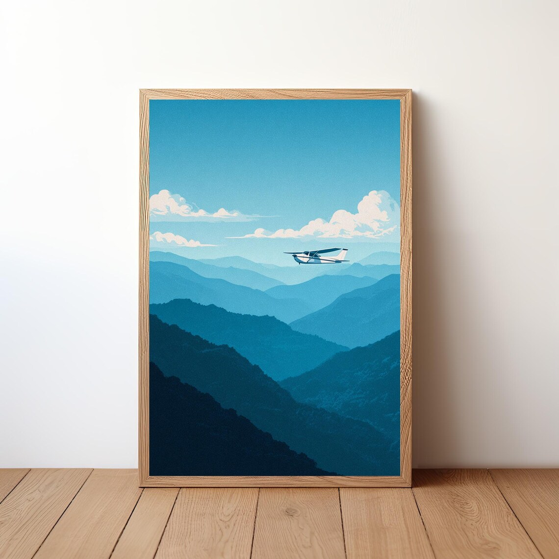 Minimalist Cessna Plane Poster, Modern Aviation Art Print