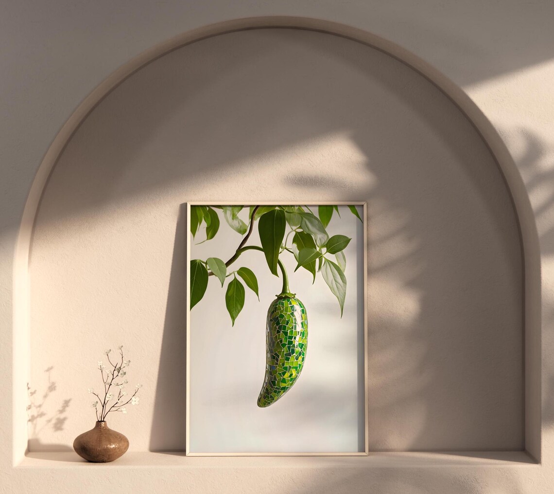 Retro Jalapeño Disco Ball Kitchen Art Print, Funky - Image 4