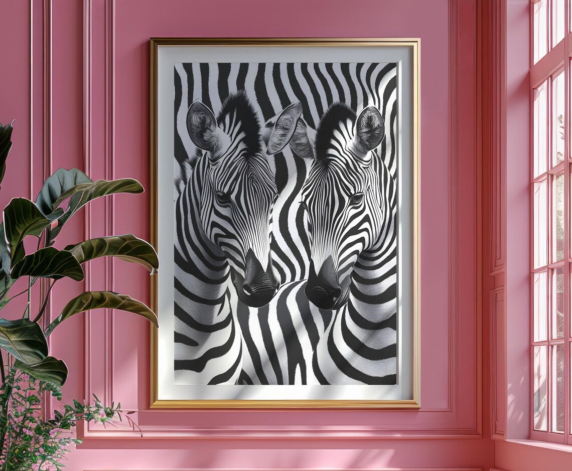 Trendy Zebra Poster, Preppy Animal Wall Art Print - Image 5