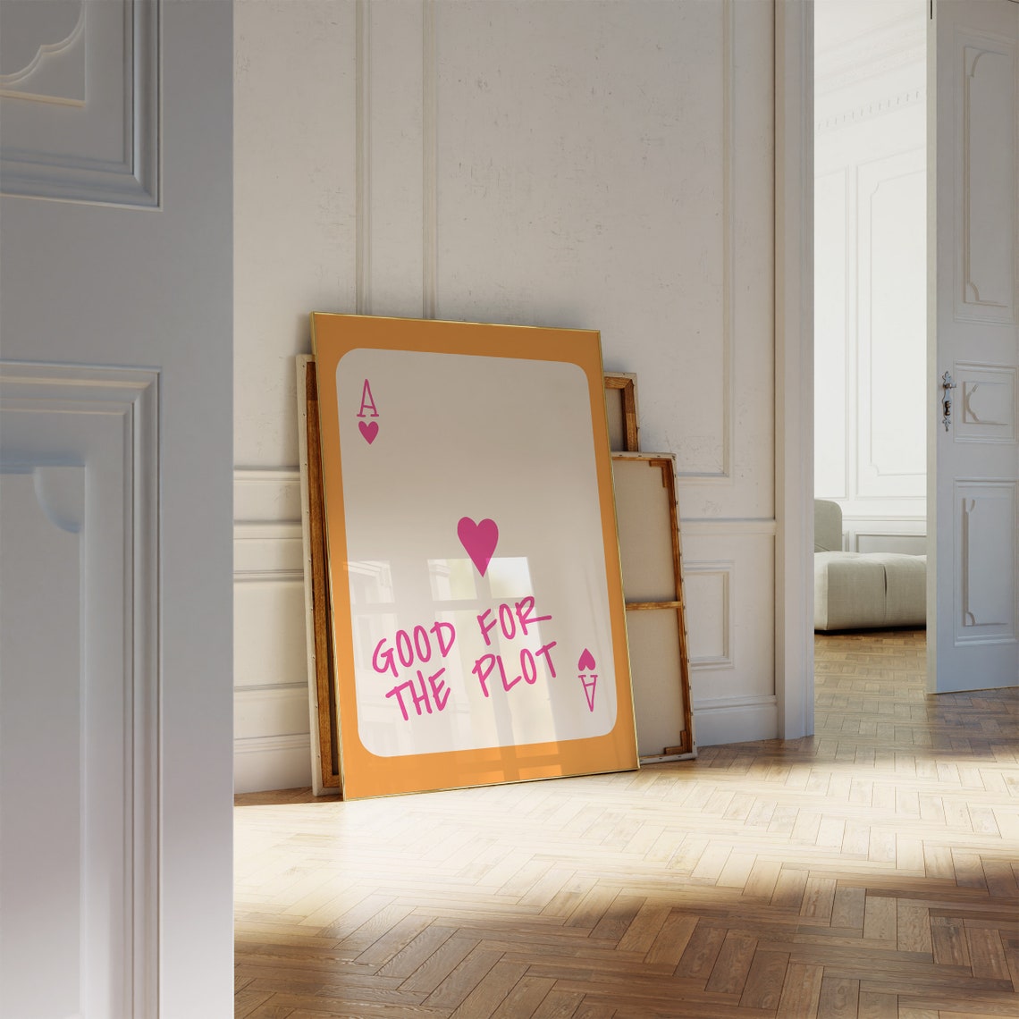 Good for the Plot Pink Ace of Hearts Retro Trendy Y2K Wall Art - Image 3
