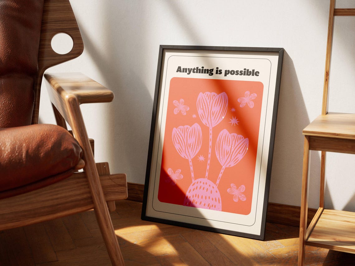 Anything Is Possible Wall Art Modern Eclectic Wall Art Instant Motivational Poster Art - Image 4