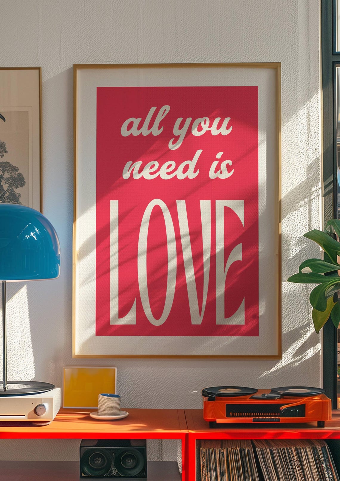 All You Need Is Love Pink Bold Script Serif Typography Love Poster - Image 2