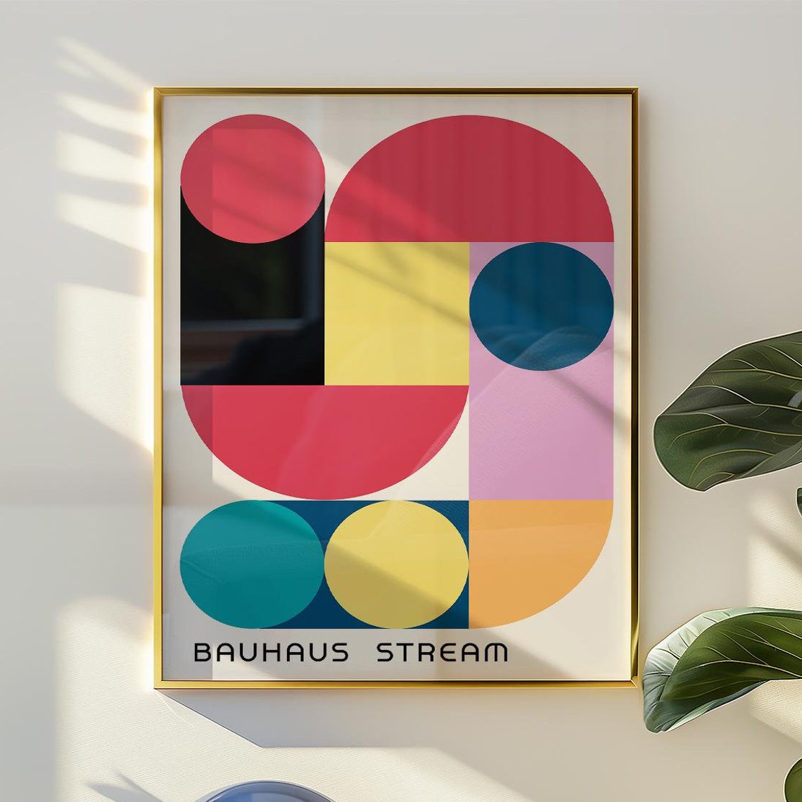 Bauhaus Stream Geometric Abstract Retro Colorful Mid Century Poster - Image 3