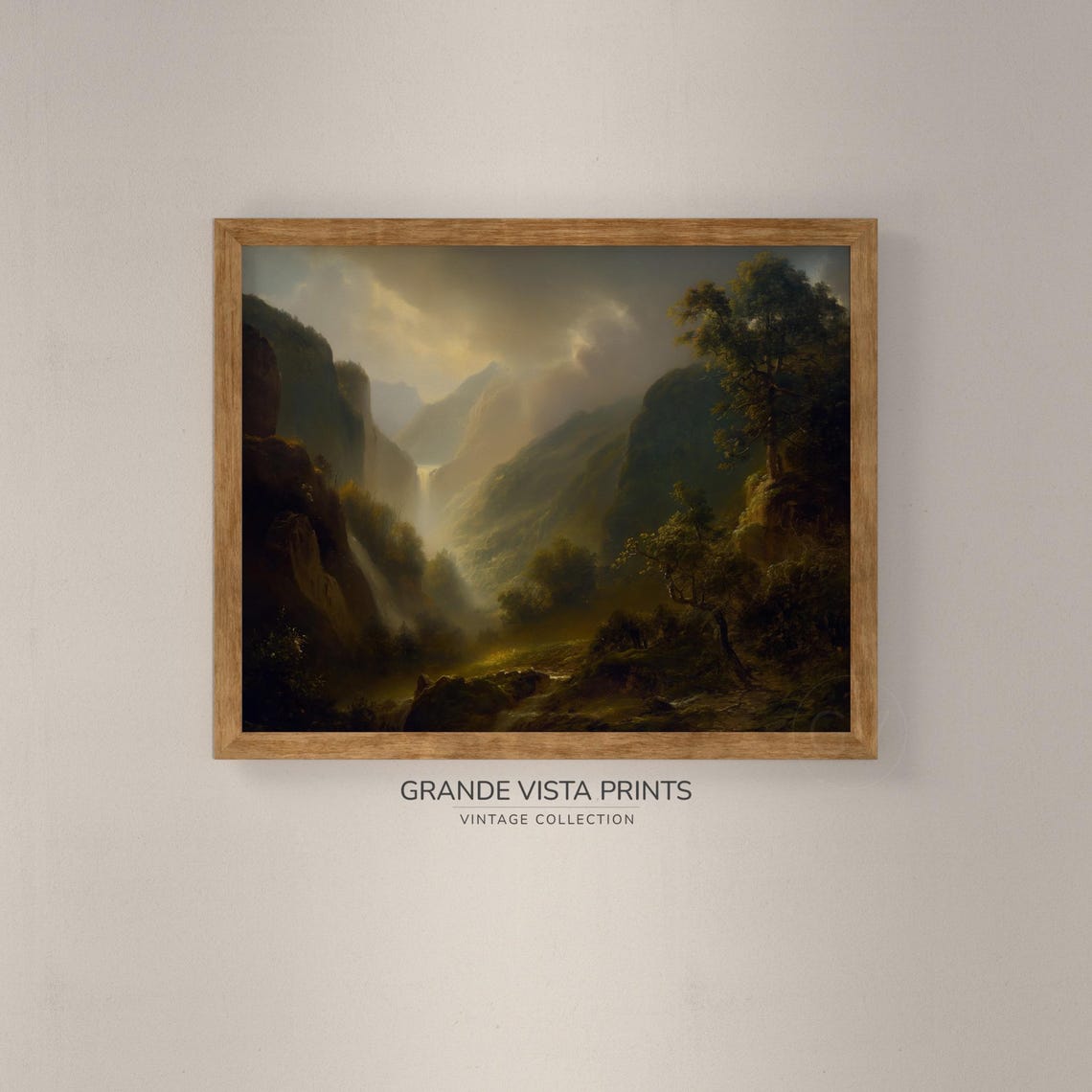 Mountain Waterfall Landscape Painting Mountain Landscape Wall Art Mountain Waterfall Wall Art Gv4216 - Image 4