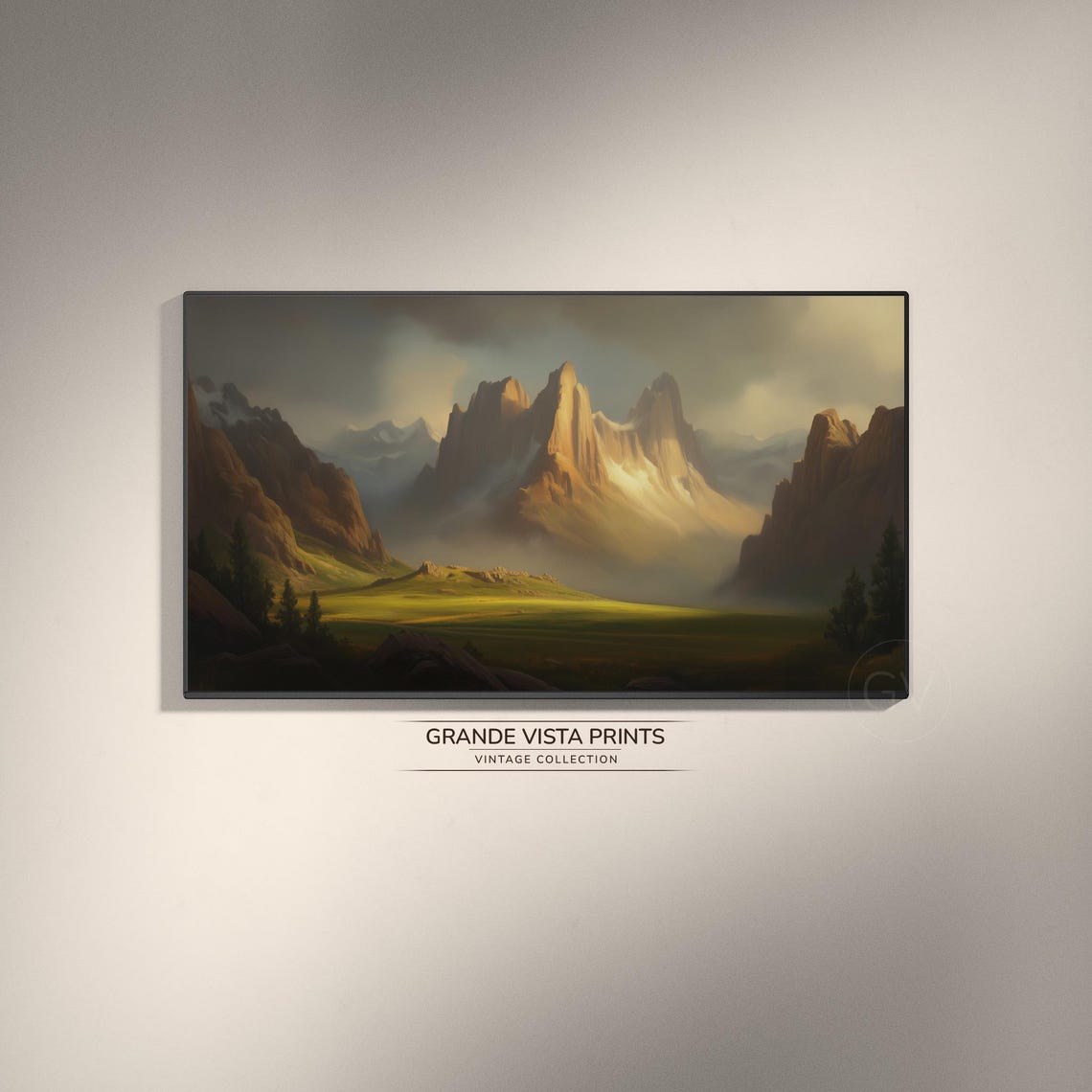 Mountain Landscape Painting Wallpaper Mountain Painting Frame Tv Artwork Gv4889