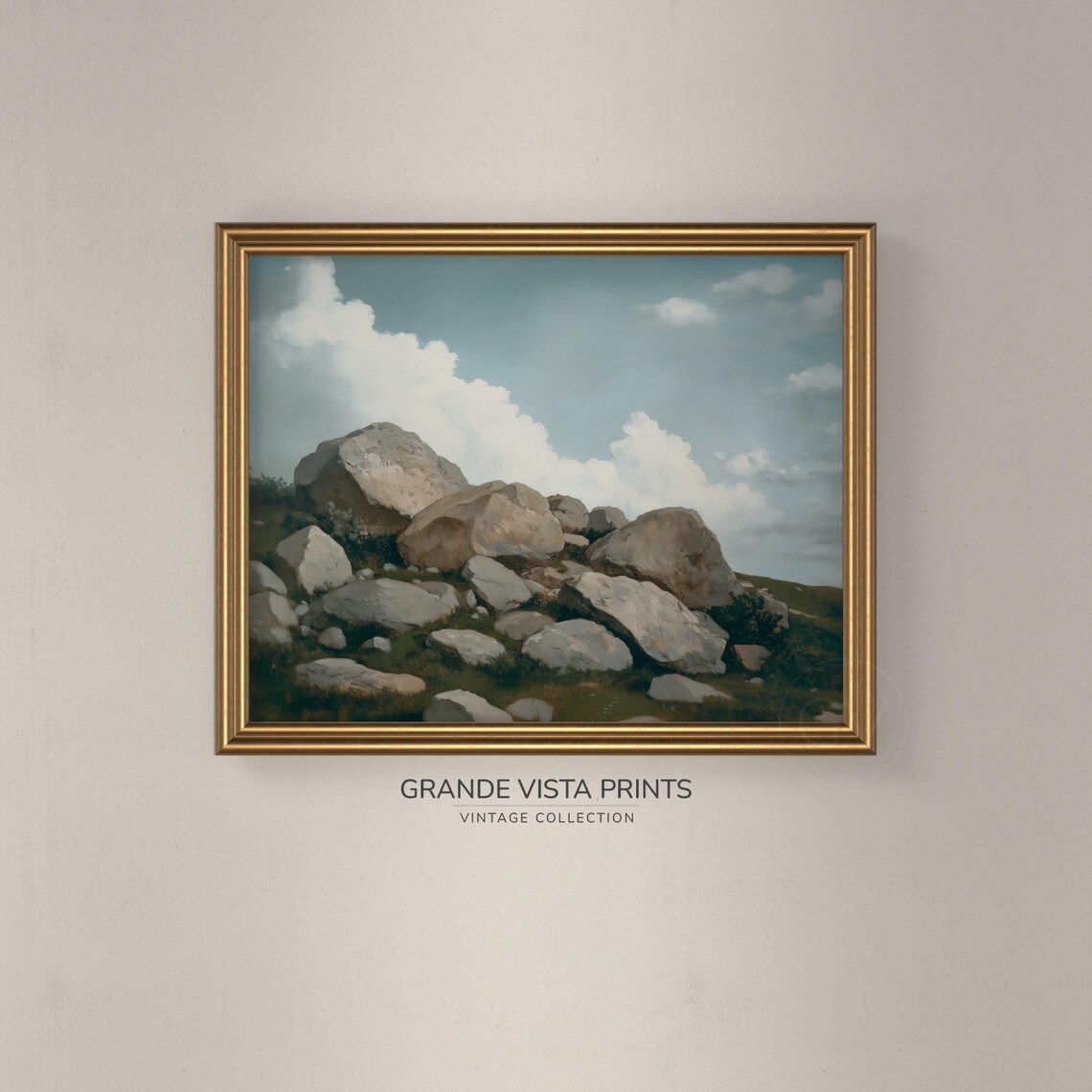 Mountain Rocks Landscape Painting, Mountain Landscape - Image 3
