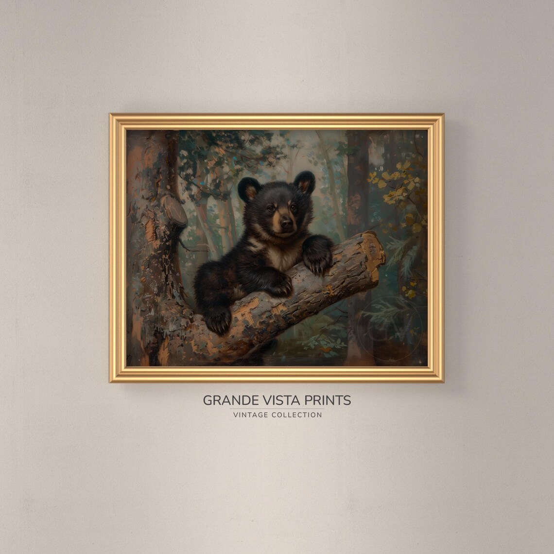Black Bear Cub Wildlife Art Print, Animal Decor - Image 3