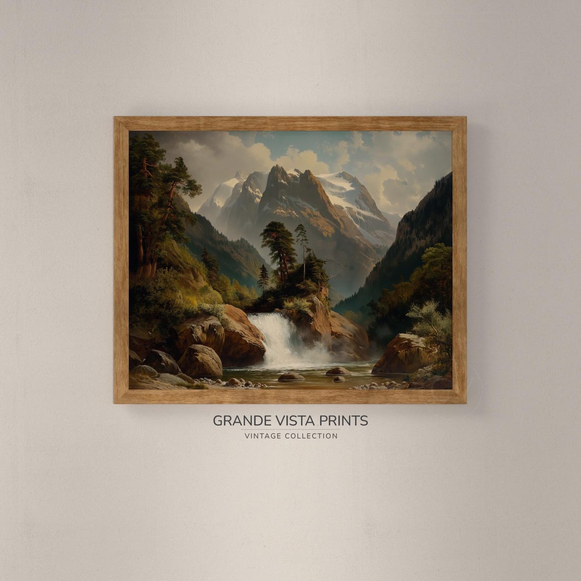 Moutain Waterfall Landscape Painting Waterfall Painting Wall Art Instant Waterfall Artwork Gv4221 - Image 4