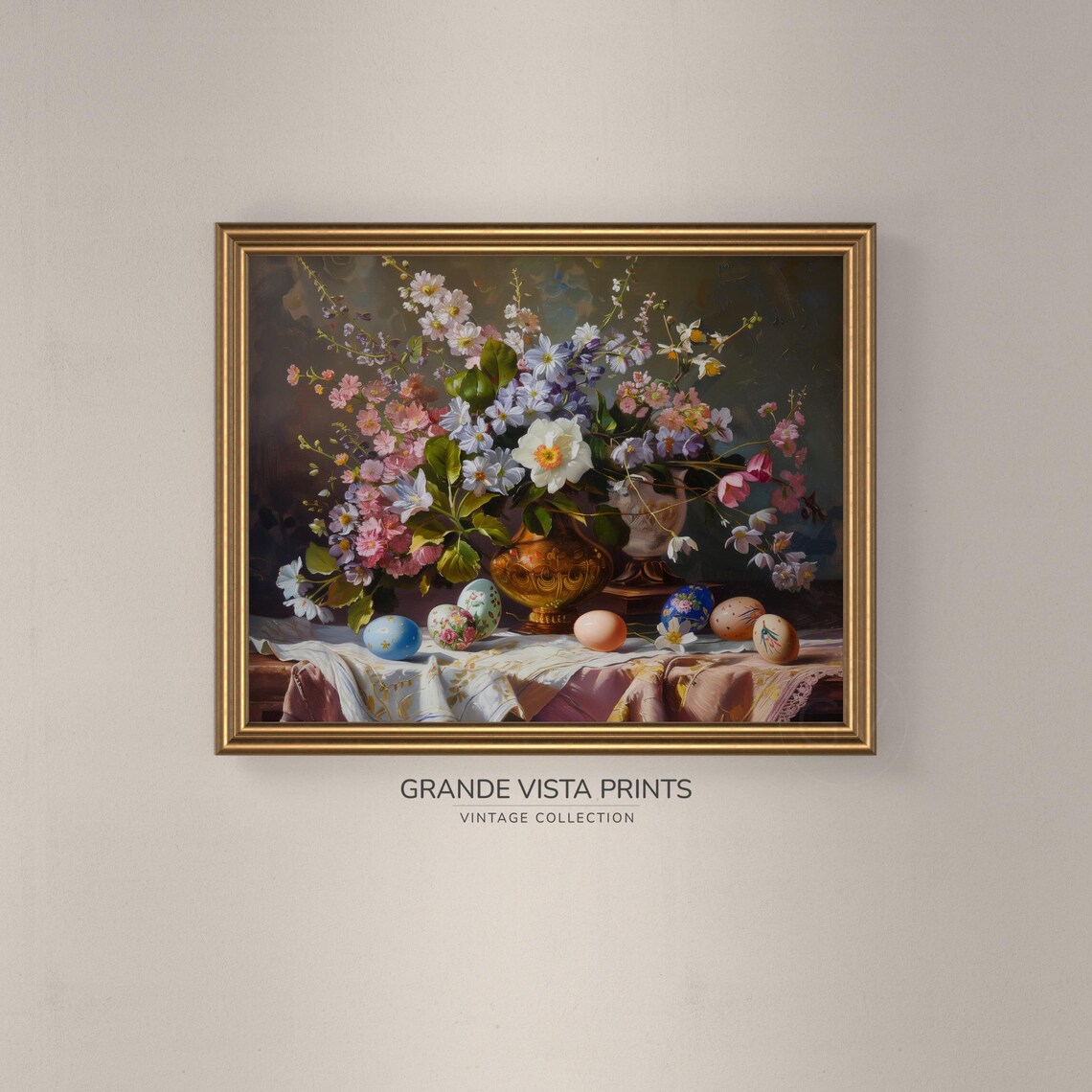 Easter Flower Still Life, Easter Painting - Image 3