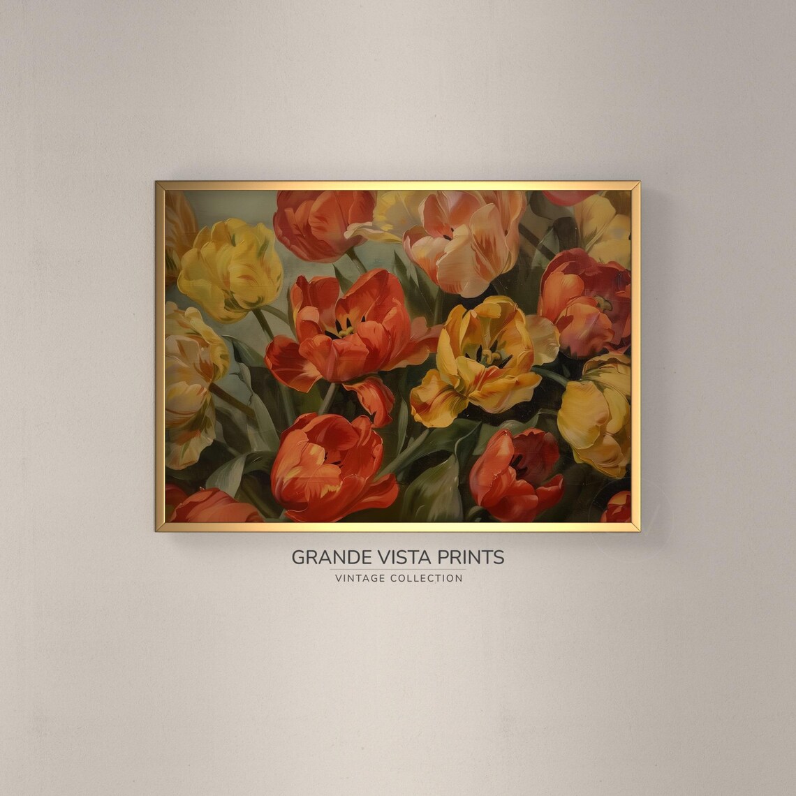 Tulip Still Life Painting, Botanical Floral Art Print