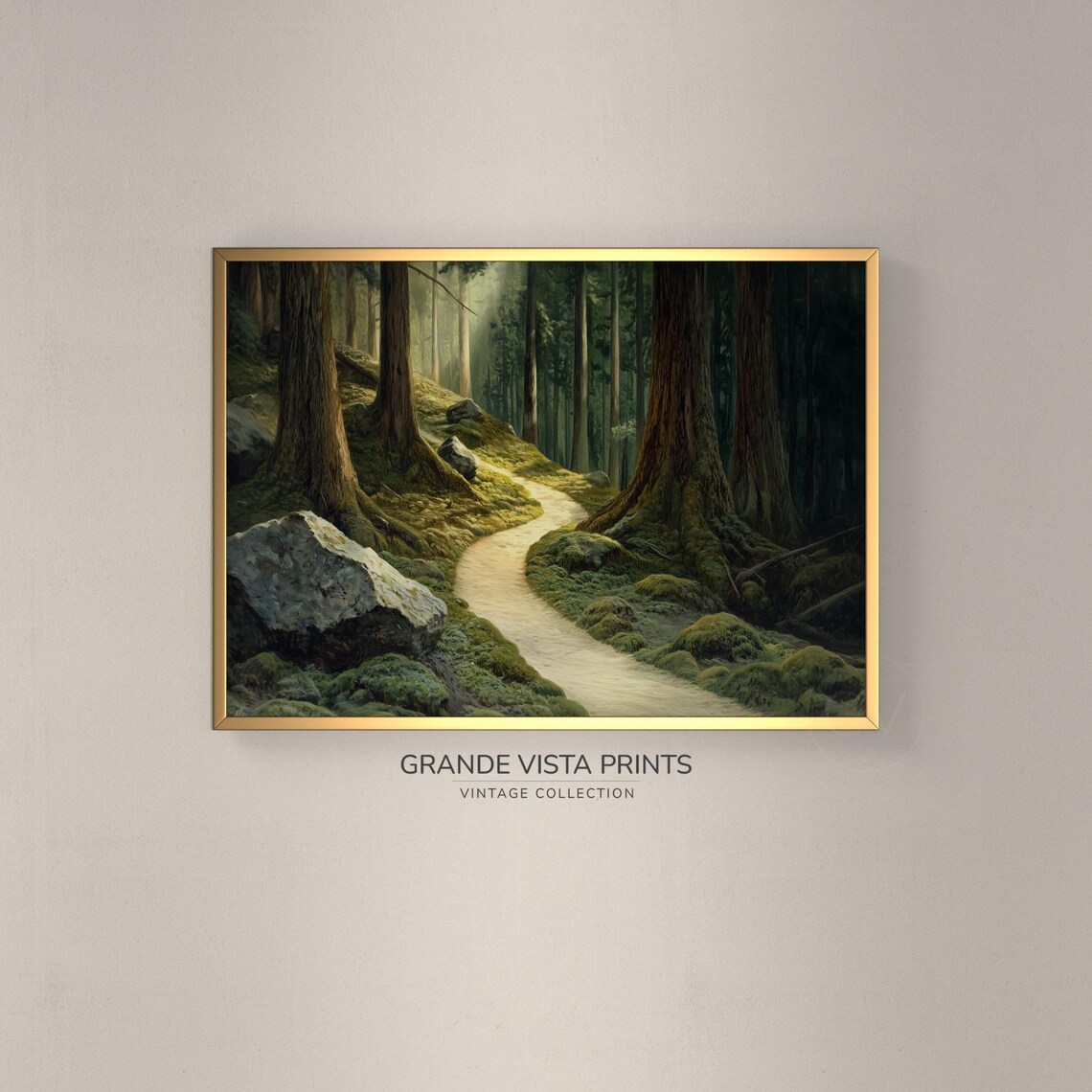 Forest Trail Wall Art Forest Landscape Painting Pine Forest Painting Gv4813