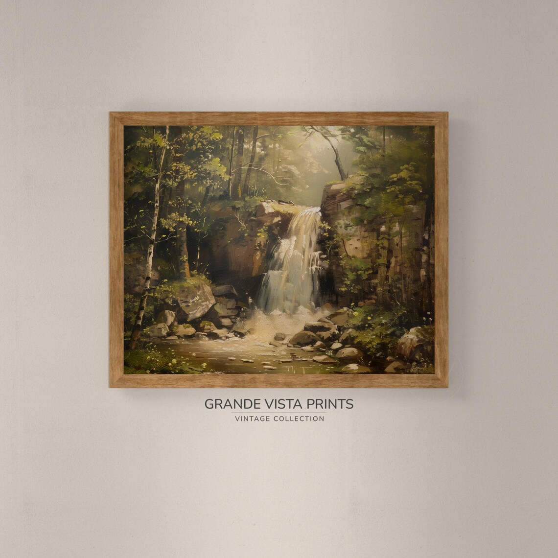 Forest Waterfall Landscape Painting Spring Forest Waterfall Instant Gv4194 - Image 4