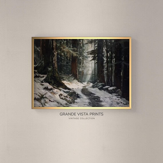 Winter Forest Trail Landscape Painting