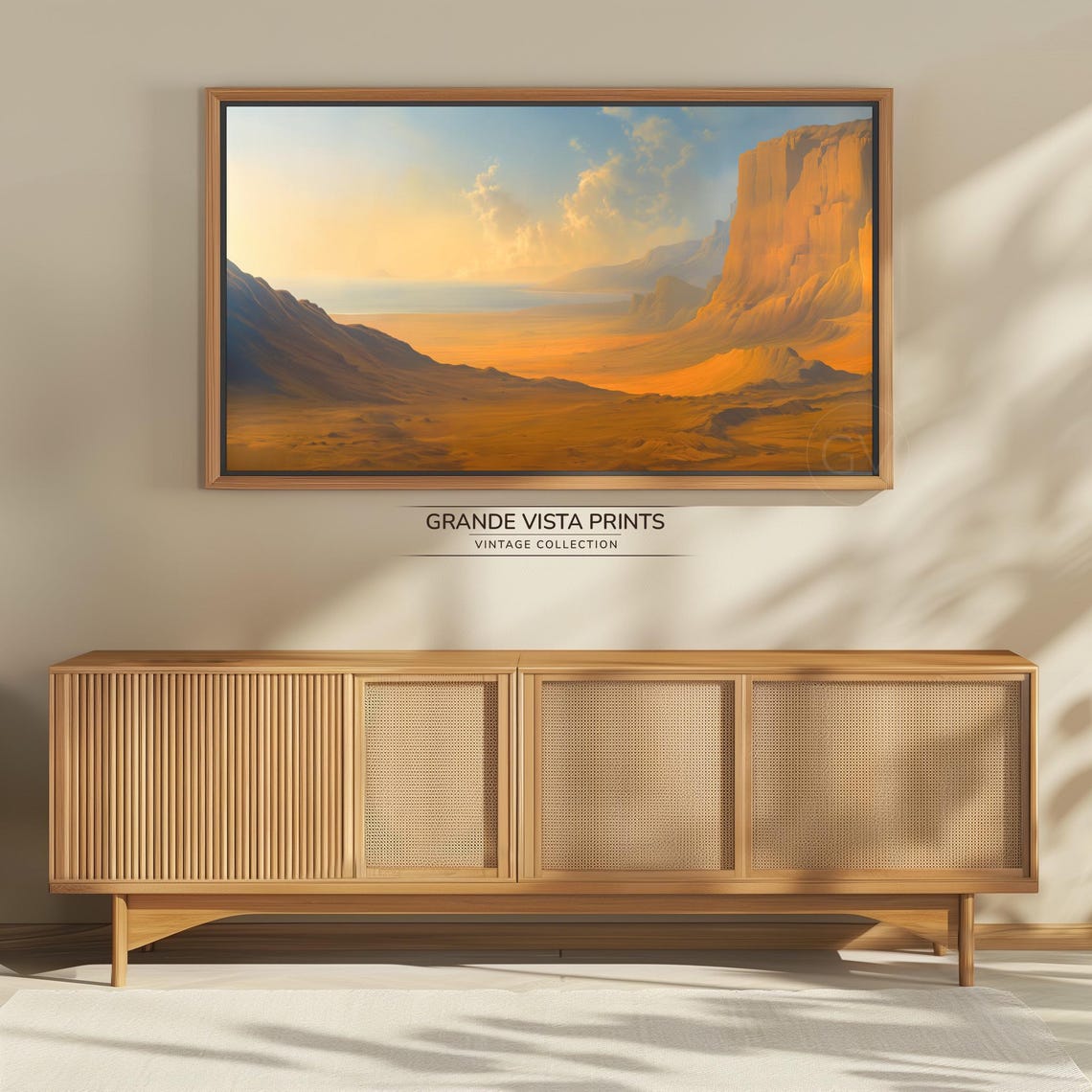 Golden Desert Canyon Sunset Red Rock Cliffs Landscape Poster - Image 4