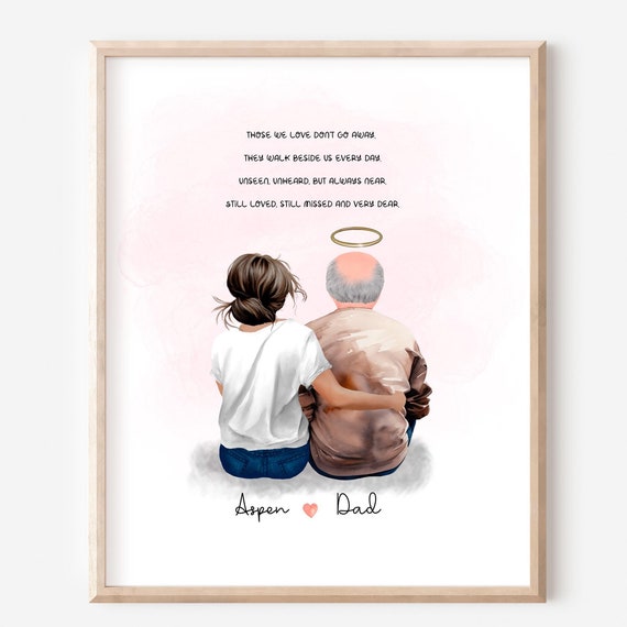 Father Daughter Memorial Personalised Print In Heaven In Loving Memory Remembrance Sympathy Gift Dad Papa In Heaven Bereavement Gift