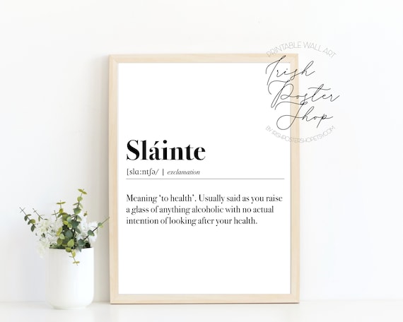 Slainte Irish Toast Funny Dictionary Definition Word Art Poster
