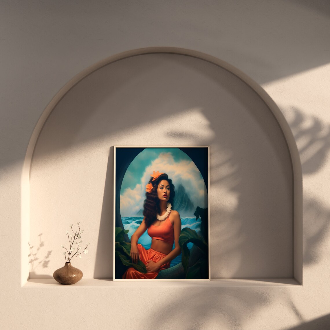 Hawaiian Woman Art Print, Original Hawaii Painting - Image 3