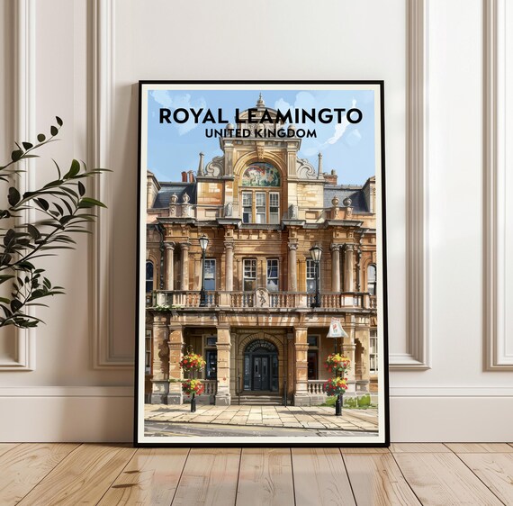 Royal Leamingto England Victorian Town Hall Architecture Travel Poster