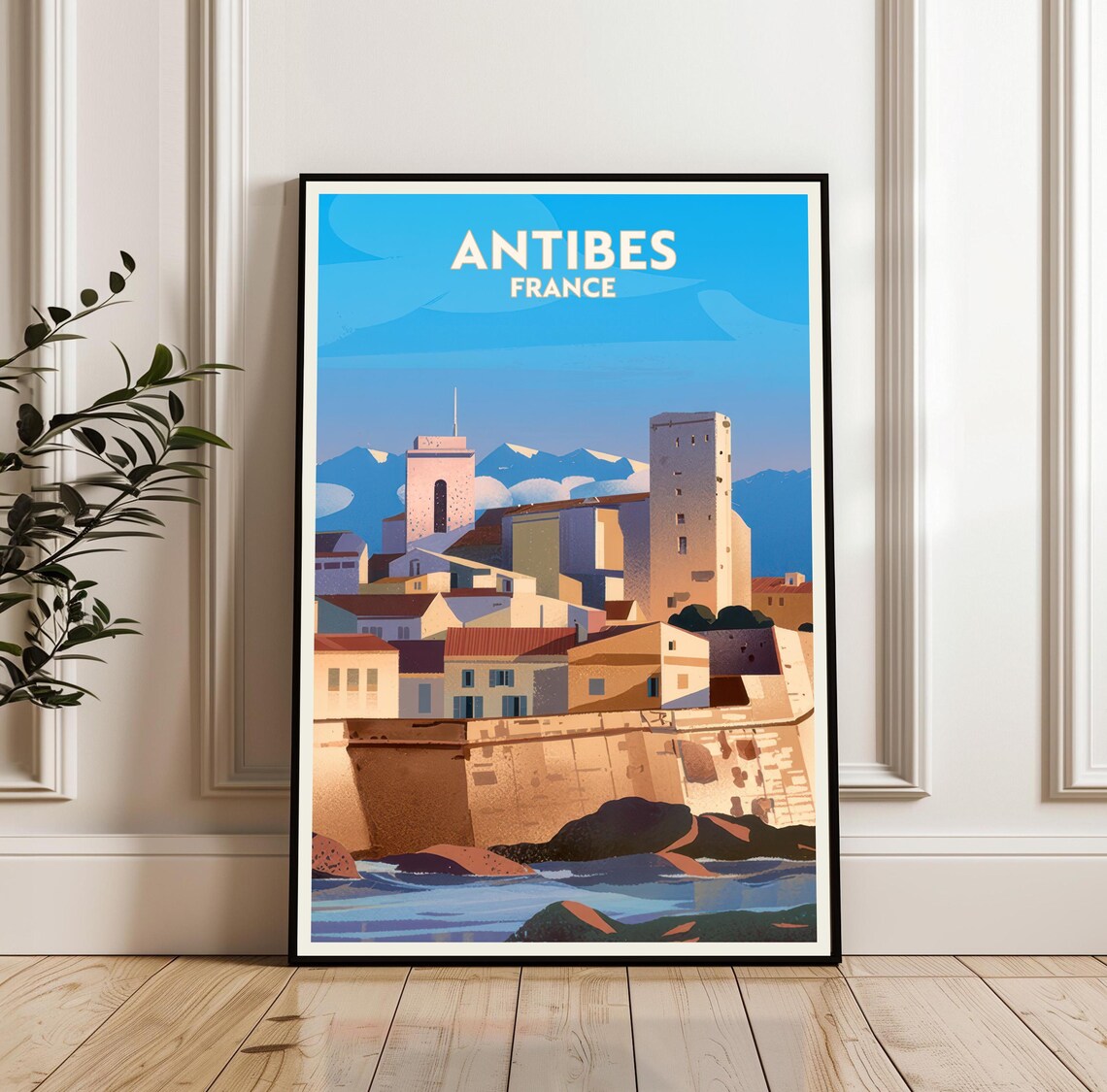 Antibes Old Town Coastal View With Historic Towers France Poster