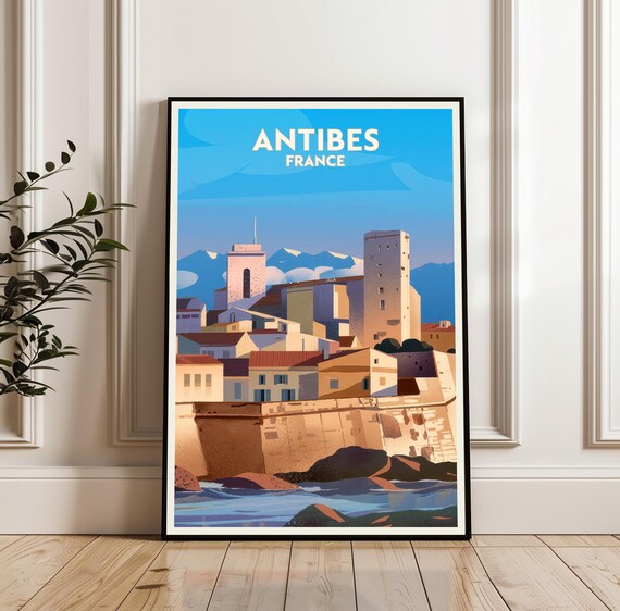 Antibes Old Town Coastal View With Historic Towers France Poster