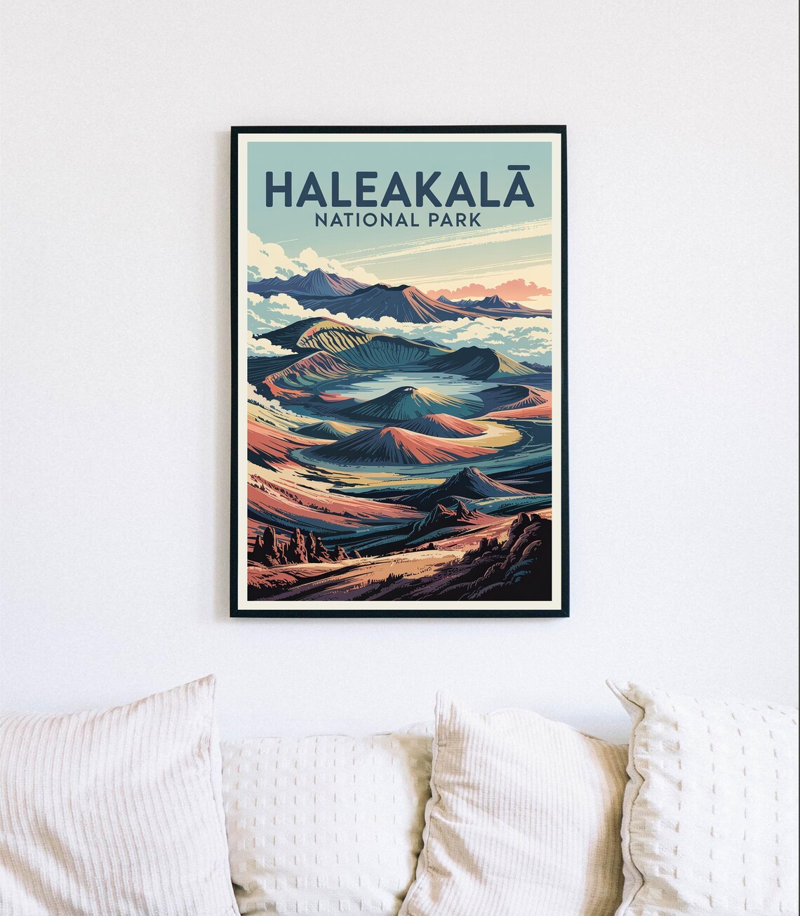 Haleakala National Park Hawaii Volcano Crater Sunset Travel Poster