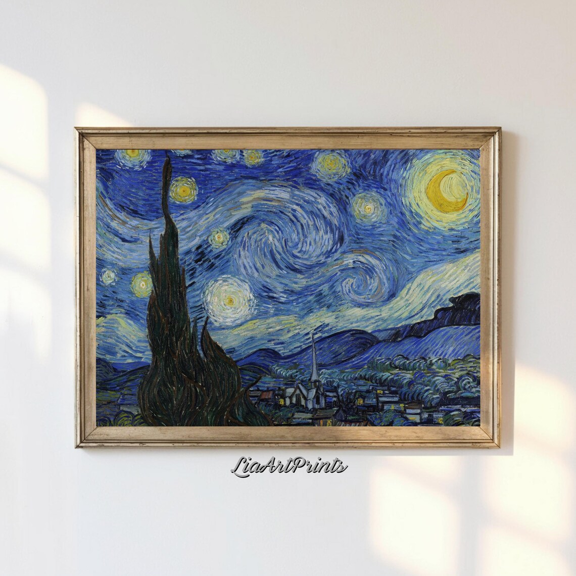 Starry Night Sky, Van Gogh Inspired Art Print
