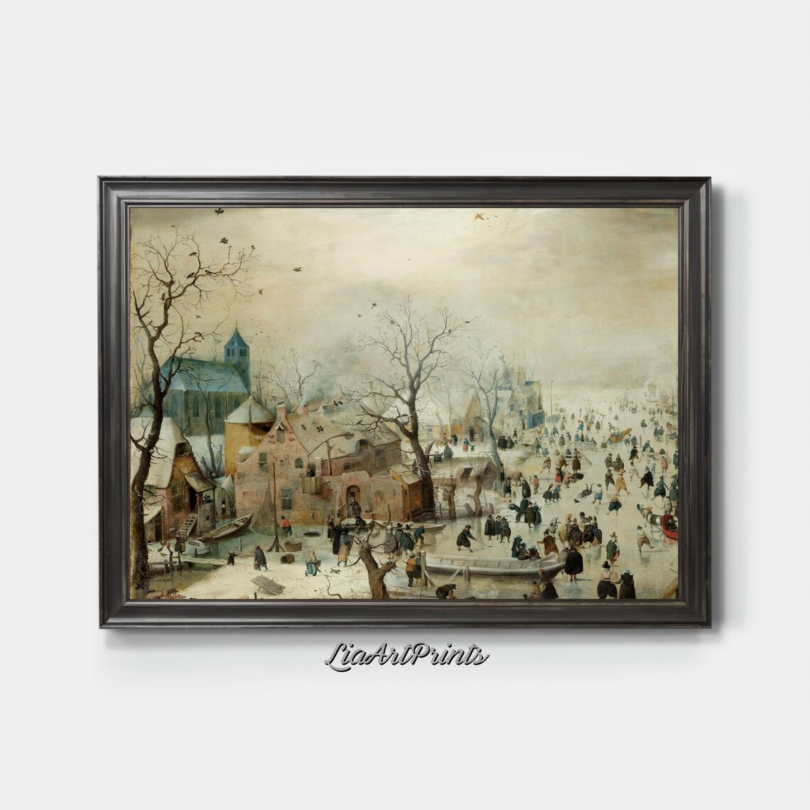 Pieter Bruegel Winter Landscape Ice Skaters and Bird Trap Classic Poster - Image 3