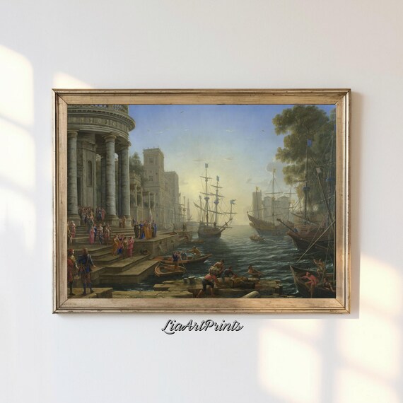 Classical Harbor Scene Vintage Seaport Baroque Ships Nautical Art Poster