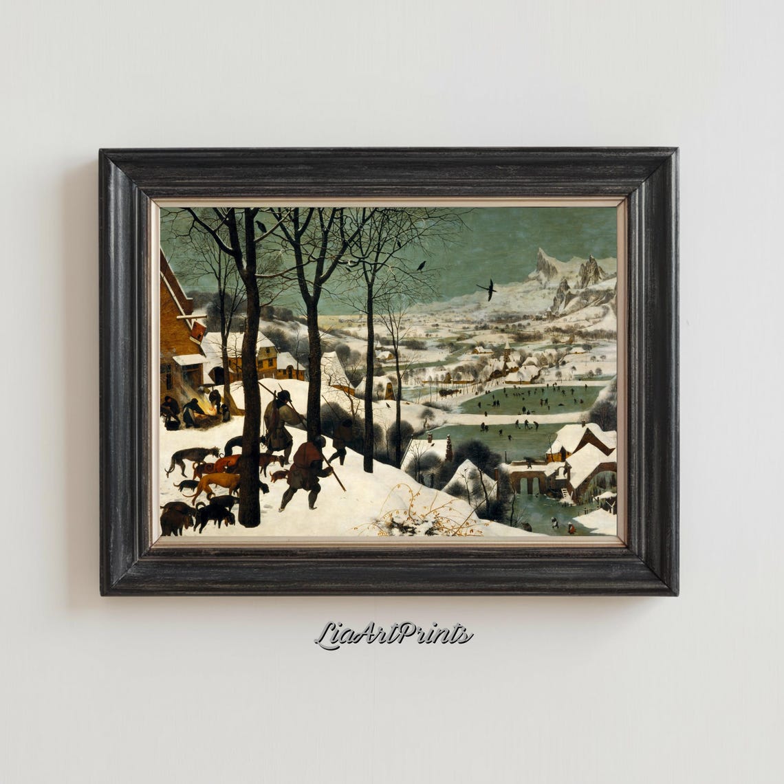 Pieter Bruegel Hunters in the Snow Winter Landscape Masterpiece Poster - Image 3