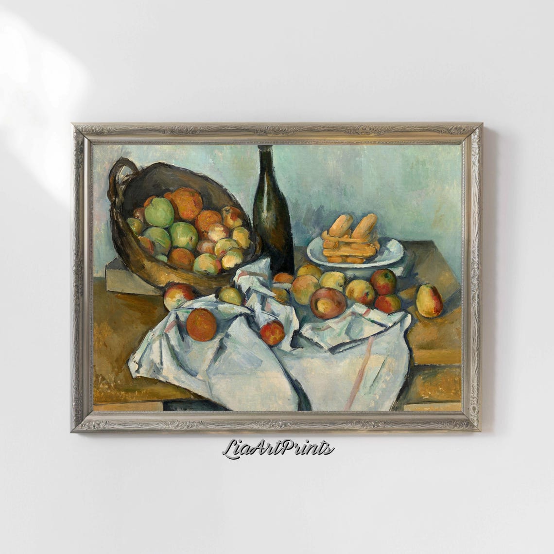Paul Cezanne The Basket of Apples Still Life Bottle Table Poster - Image 4