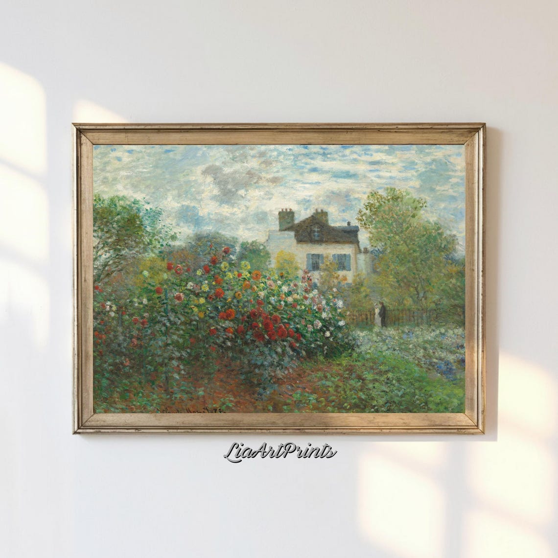 Monet Inspired Garden Art Print French Impressionist Wall Art Cottagecore Vintage Home Dcor
