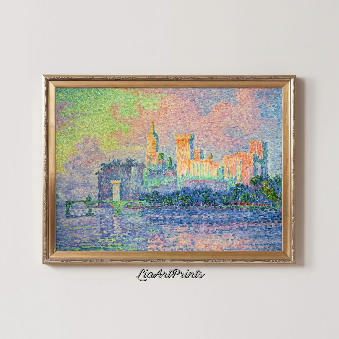 Paul Signacs The Papal Palace Avignon Pointillism Art Print Vibrant Post Impressionist Masterpiece - Image 4