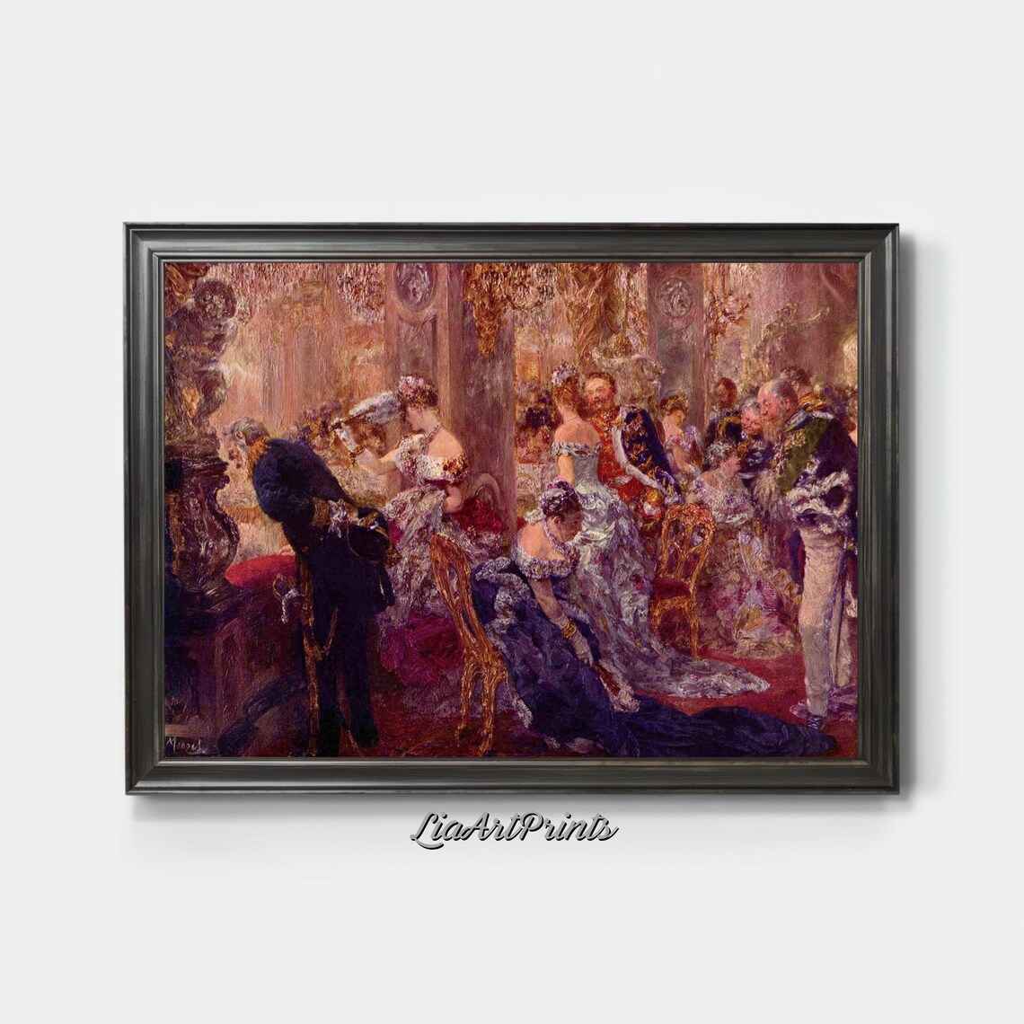 Elegant Ballroom Dance Vintage Party Impressionist Romantic Art Poster - Image 3