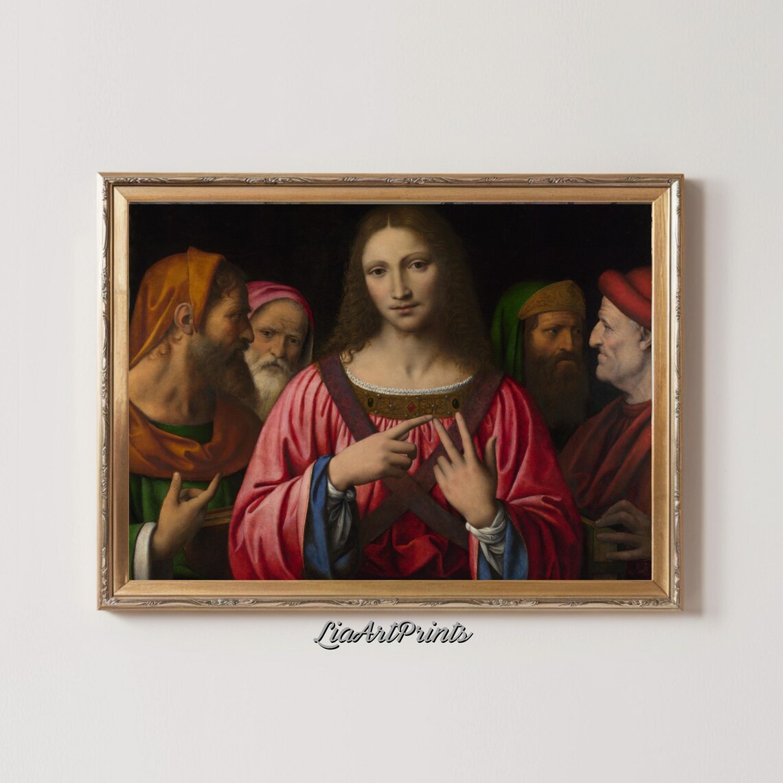 Christ Among The Doctors Renaissance Biblical Scene Elders Debate Poster - Image 2