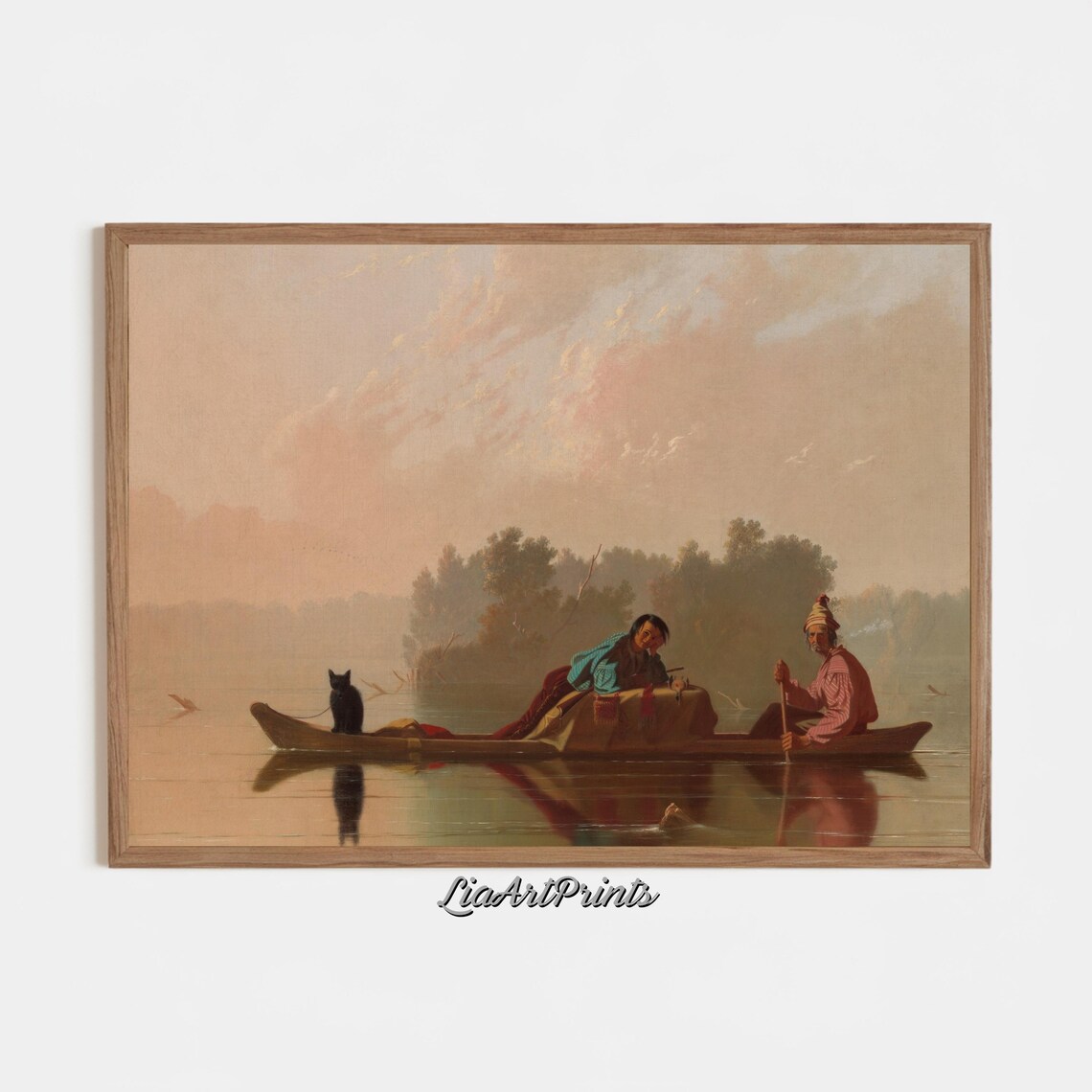 George Caleb Bingham Fur Traders Descending The Missouri Canoe Poster - Image 3