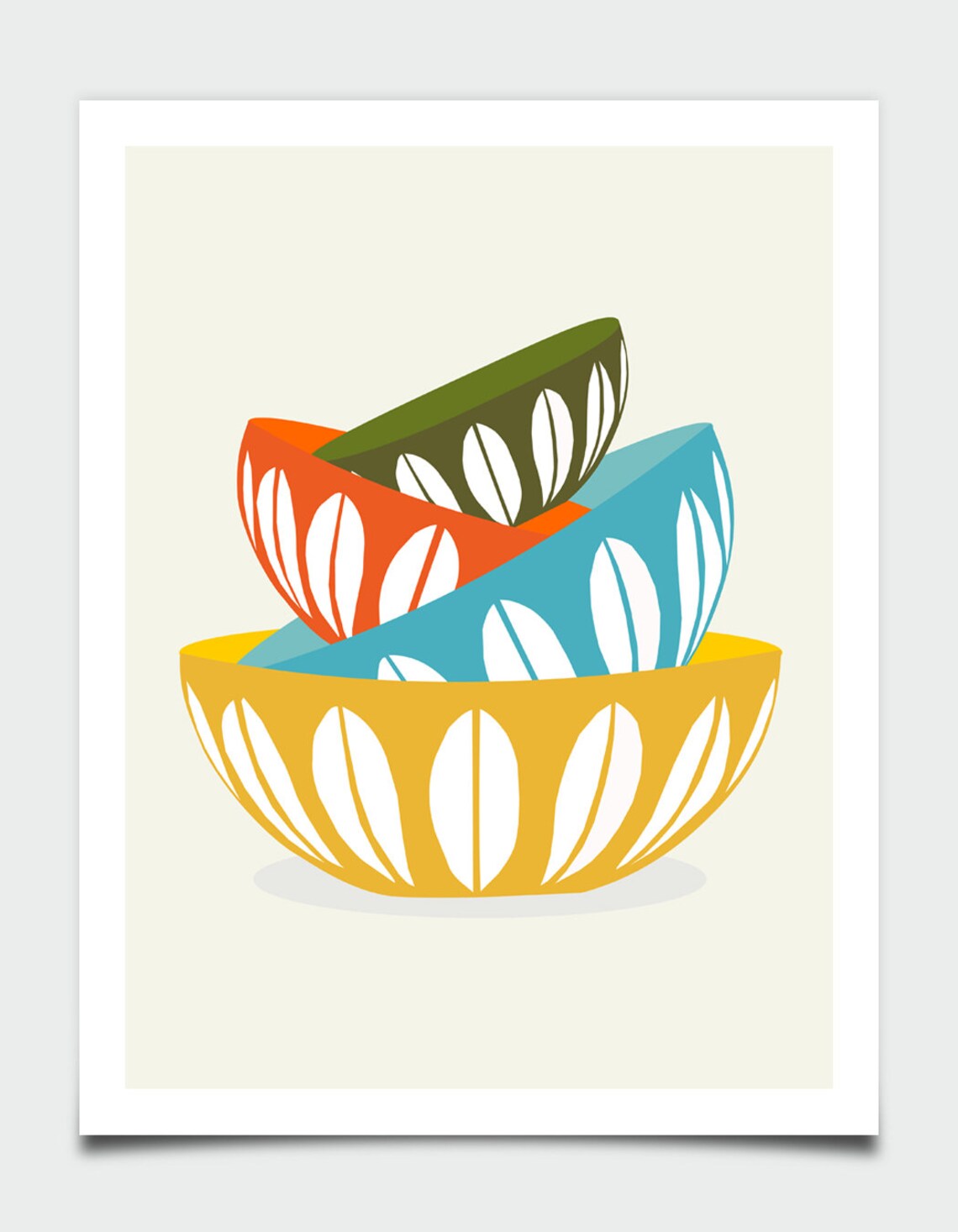 Cathrineholm Bowl Mid-Century Modern Art Print - Image 3
