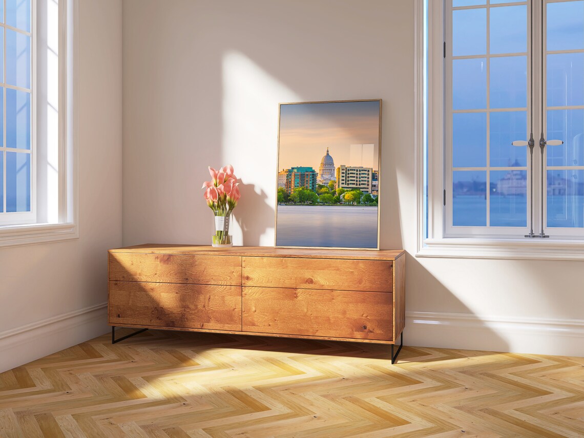 Madison Wisconsin State Capitol Sunrise Lake Monona Skyline Poster - Image 4